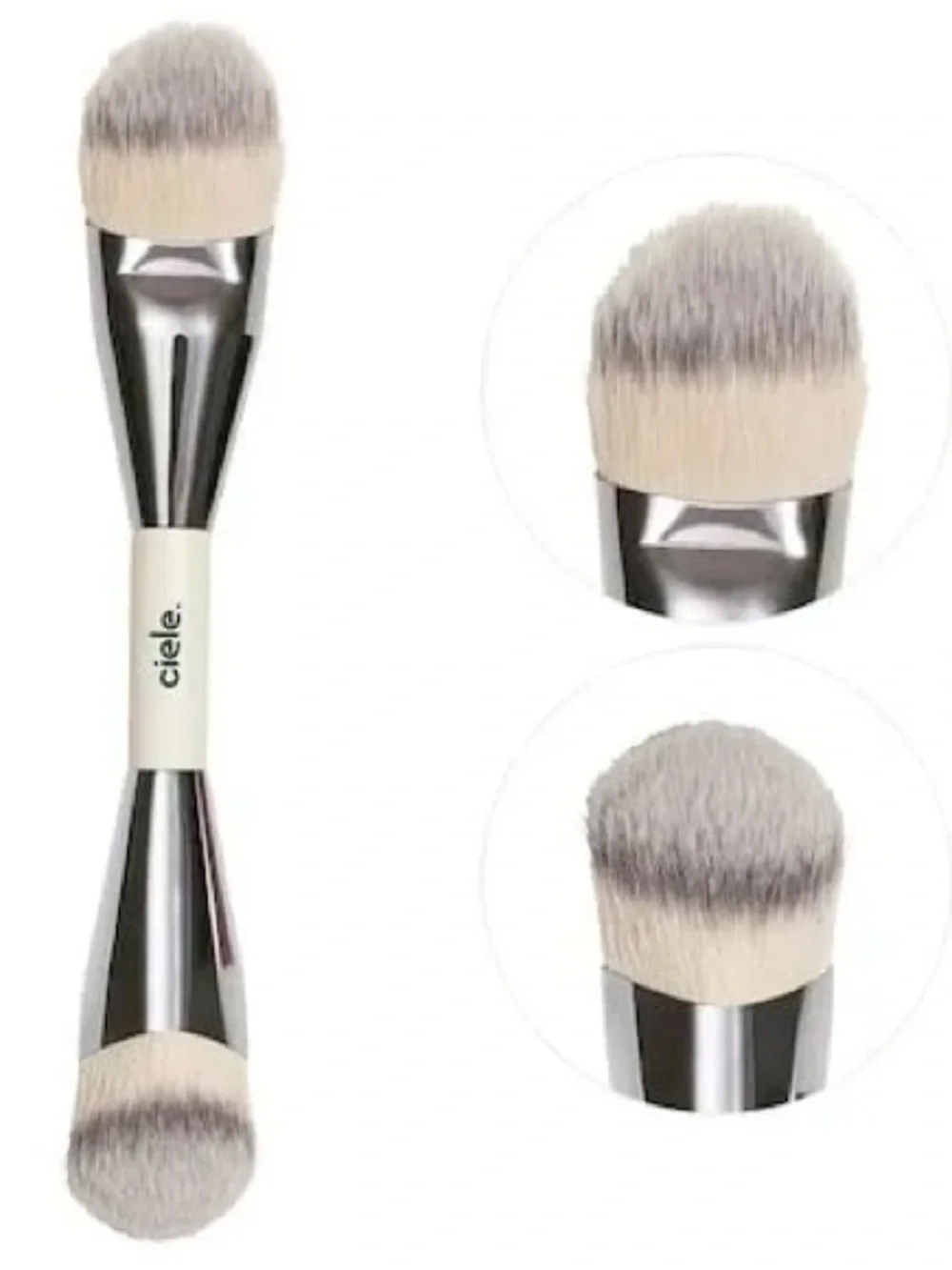‼️NWT‼️Ciele Double-Ended Blush Brush in White/Silver